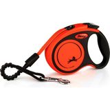 Flexi Xtreme S Boy Şerit Tasma 5metre Otomatik Şeritli Köpek Uzatma Max 20 kg Turuncu Şeritli Small