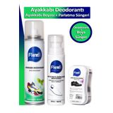 FLEXİCARE Beyaz Spor Deri Ve Kumaş Ayakkabı Boyası & Ayakkabı Koku Giderici Deodorantı & Parlatma Süngeri Set