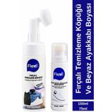 FLEXİCARE Fırçalı Spor, Deri Ve Kumaş Ayakkabı Temizleme Köpüğü 150ml + Beyaz Ayakkabı Boyası 75ml