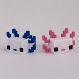 Flexilab Creative Minecraft Mini Axolotl Figür Ikili Set – Sevimli 3D Oyuncak – Koleksiyon ve Hediye Ürünü - Renkli