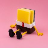 Flexilab Creative Sünger Bob Tasarımlı Süngerlik ve Bulaşık Süngeri Tutucu – Sevimli Dekoratif Sünger Standı | 3D Baskı Komik Mutfak Organizeri | Çocuklar İçin Eğlenceli Ev Aksesuarı