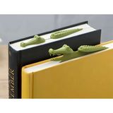 Flexilab Creative Timsah Kitap Ayracı | Eğlenceli Çocuk ve Yetişkin Kitap Belirleyici | 9,5 cm x 2,6 cm - Haki