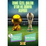 Flexis 3D Dünya Kupası & Ballon D'or Maket Seti 15 Cm Plastik Malzeme ile Şampiyonlar Ligi Anahtarlık Hediye