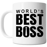 FLEXISAVVY Boss Mug - World's Best Boss - Manager Coworker Erkek ve Kadın Hediye Fikri Beyaz 325 ml Seramik Kahve Kupası