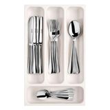 Flexispace 899410 Mutfak Gereçleri Için Çekmece Düzenleyici, Plastik, Beyaz, 37 x 22,2 x 4,5 cm