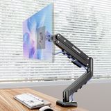 Flexispot Tek monitör kolu, 17-32 inç monitör montajı, 9 kg'a kadar, ev ofis oyunları için hızlı kurulum VESA montaj, C-Kelepçe ve Gromet Tabanlı Tam Ayarlanabilir Gaz Yayı, Siyah
