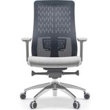 Flexo Pro Ofis Çalışma Oyuncu Sandalyesi Şef Gri Kumaş Ergonomik 3D Kolçak Ayarlanabilir Bel Desteği - Abanoz