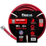Flexon 3/4 x 100FT Ağır Hizmet Tipi Premium Kauçuk Sıcak Su Bahçe Hortumu - Standart
