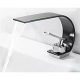Flextail Mat Siyah Şelale Banyo Lavabo Bataryası