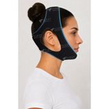Flexy Medical Horlama Bandı Ayarlanabilir Çene Destek Aparatı Unisex Gece Uyku Bandı Kulak Açık Cırtlı Baş ve Çeneyi Saran Yüz Maskesi Rahat Kullanım Siyah Turkuaz Standart Beden Esnek Kumaşlı - Mavi