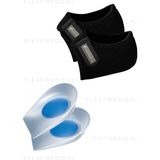 Flexy Medical Silikon Kumaş Topuk Çorabı ve Silikon Topukluk Tabanlık, Topuk Ağrısı, Topuk Diken, Nasır, Çatlak - XL