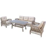 Flexy Mira Rattan Bahçe Oturma Grubu | 3+1+1 Sehpalı Bahçe Takımı Naturel