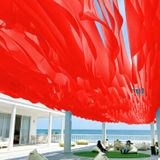 Fliegengitter Güneş tentesi dekorasyonları 100 x 250 cm UV koruması, balkon, bahçe için yıkanabilir. Koridor. Çatı. Pencere pervazı. Havuz Çin Kırmızısı