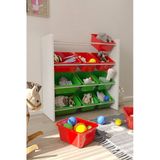 Flinder 12 Sepetli Kırmızı Ve Yeşil Oyuncak Dolabı, Çok Amaçlı Dolap, Montessori Dolap Fln90009004sbd