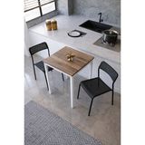 Flinder 2li Mutfak Seti Mutfak Masa ve Sandalye Seti Balkon Masası Cafe Seti - Siyah - Beyaz