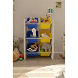 Flinder 6 Sepetli Mavi Ve Sarı Oyuncak Dolabı, Çok Amaçlı Dolap, Montessori Dolap Fln8010810sbd