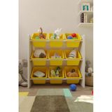 Flinder 6 Sepetli Sarı Oyuncak Dolabı, Çok Amaçlı Dolap, Montessori Dolap Fln850085010sbd