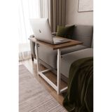 Flinder Ayarlanabilir Laptop Masası 60x40 | Kompakt Çalışma Masası & Sehpa Atlantik Çam - Beyaz