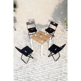 Flinder Balkon Bahçe 5’li Bistro Set | 1 Masa + 4 Katlanır Sandalye – Atlantik Çam - Beyaz