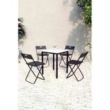 Flinder Balkon Bahçe Mutfak 5'Li Bistro Set Masa Sandalye Takımı Fln75020o4sbd