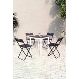 Flinder Balkon Bahçe Mutfak 5'Li Bistro Set Masa Sandalye Takımı Fln75030o4sbd