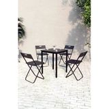 Flinder Balkon Bahçe Mutfak 5'Li Bistro Set Masa Sandalye Takımı Fln75040o4sbd
