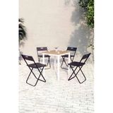 Flinder Balkon Bahçe Mutfak 5'Li Bistro Set Masa Sandalye Takımı Fln75050o4sbd