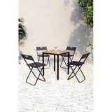 Flinder Balkon Bahçe Mutfak 5'Li Bistro Set Masa Sandalye Takımı Fln75060o4sbd