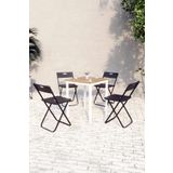 Flinder Balkon Bahçe Mutfak 5'li Bistro Set Masa Sandalye Takımı