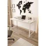 Flinder Beyaz Çalışma Masası 160X60, Bilgisayar Masası, Ofis Masası, Yemek Masası, Metal Ayaklı Fln1601010sbd