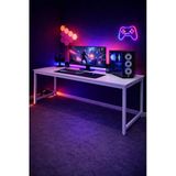 Flinder Beyaz Oyuncu Masası 160X60, Bilgisayar Masası, Gamer Masası, Gaming Masa, Metal Ayaklı Fl-Gaming-160-Bb