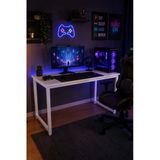 Flinder Beyaz Oyuncu Masası 60X120, Çalışma Masası, Bilgisayar Masası, Gamer Masa, Metal Ayaklı Fl-Om-Bb-120