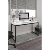 Flinder Beyaz/Siyah 60x140 Çalışma Masası, Bilgisayar Masası, Ofis Masası, Yemek Masası