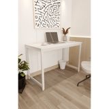 Flinder Çalışma Masası Bilgisayar Masası Ofis Masası 60x120 | Beyaz Yüzey – Beyaz Ayak