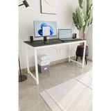 Flinder Çalışma Masası Bilgisayar Masası Ofis Masası 60x140 | Beyaz – Siyah Ayak