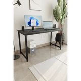 Flinder Çalışma Masası Bilgisayar Masası Ofis Masası 60x140 | Siyah – Siyah Ayak