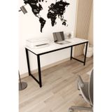 Flinder Çalışma Masası Bilgisayar Masası Ofis Masası 60x160 | Beyaz – Siyah Ayak