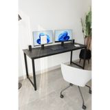 Flinder Çalışma Masası Bilgisayar Masası Ofis Masası 60x160 | Siyah – Siyah Ayak