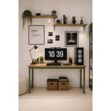 Flinder Çam Çalışma Masası, Yeşil Çalışma Masası, 140 cm Çalışma Masası, Çocuk Çalışma Masası, Calisma Masasi, Ders Çalışma Masası, Ofis Masası, Bilgisayar Masası, PC masası, Yemek Masası, Metal Ayaklı