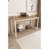 Flinder Çam/beyaz 140x60 Çalışma Masası, Bilgisayar Masası, Ofis Masası, Metal Ayaklı - Cb-140
