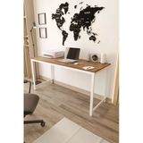 Flinder Çam/Beyaz Çalışma Masası 160X60, Bilgisayar Masası, Ofis Masası, Metal Ayaklı Fln1601015sbd