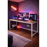 Flinder Çam/Beyaz Oyuncu Masası 60X140 Cm, Beyaz Renk Bilgisayar Masası, Gamer Masası, Gaming Masa Fl-Gaming-140-Cb