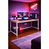 Flinder Çam/Beyaz Renk Oyuncu Masası 60x120 Cm, Bilgisayar Masası, Gamer Masası, Gaming Masa, Metal Ayaklı