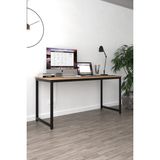 Flinder Çam/Siyah 160x60 Çalışma Masası, Bilgisayar Masası, Ofis Masası, Metal Ayaklı - Atlantik Çam - Siyah - 60X160