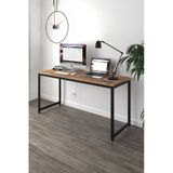 Flinder Çam/Siyah 160X60 Çalışma Masası, Bilgisayar Masası, Ofis Masası, Metal Ayaklı Fln16010osbd