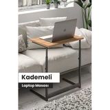 Flinder Çam/Siyah Yükseklik Ayarlı Laptop Masası, Çalışma Masası, Bilgisayar Masası, Metal Ayaklı Fln6010osbd