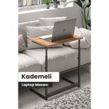 Flinder Çam/Siyah Yükseklik Ayarlı Laptop Masası, Çalışma Masası, Bilgisayar Masası, Metal Ayaklı