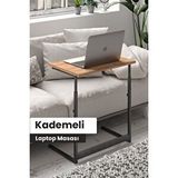 Flinder Çam/Siyah Yükseklik Ayarlı Laptop Masası, Çalışma Masası, Bilgisayar Masası, Metal Ayaklı
