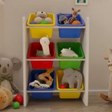 Flinder Çok Amaçlı Montessori Oyuncak Dolabı 6 Sepetli Renkli 48x35x72 cm Depolama Alanı