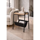 Flinder Flinder Metal Ayaklı, Çam Renginde Yan Sehpa, Komodin, Dergilik, Zigon, Koltuk Yanı